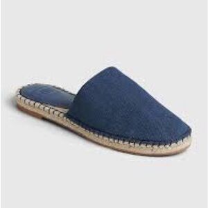 GAP Espadrille Flats Women's Navy Mules Woven Sole - Size 9